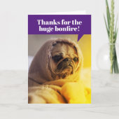 ブランケおもしろいットボンファイア包まれたーお誕生日ケーキ カード (正面)