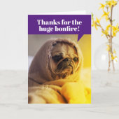 ブランケおもしろいットボンファイア包まれたーお誕生日ケーキ カード (黄色い花)