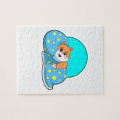 ブランケットで眠るハムスター.PNG ジグソーパズル (横)