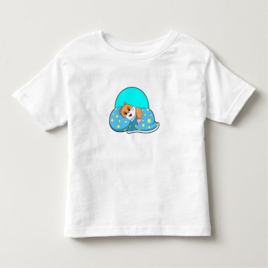 ブランケットで眠るハムスター.PNG トドラーTシャツ (正面)