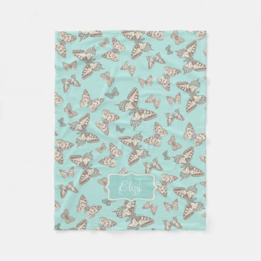 ブランケットというティール(緑がかった色) フリースブランケット (正面)