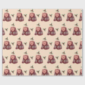 ブランケットに包んだクリスマス豚（メリークリスマス） ラッピングペーパー (フラット)