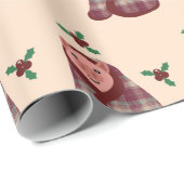 ブランケットに包んだクリスマス豚（メリークリスマス） ラッピングペーパー (ロールコーナー)