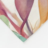 ブランケットオレンジグリーンホワイトトロピカルパーム離れ フリースブランケット (角)