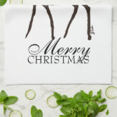 ブランケットクリスマス付きホリデーホースフォール キッチンタオル (折り畳み)