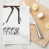 ブランケットクリスマス付きホリデーホースフォール キッチンタオル (四つ折り)