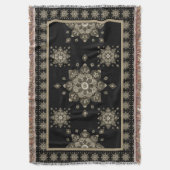 ブランケットセピアメダリオンズオンブラック スローブランケット (正面縦)