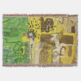 ブランケットファンキー踊りマンパターングリーン スローブランケット