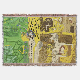 ブランケットファンキー踊りマンパターングリーン スローブランケット