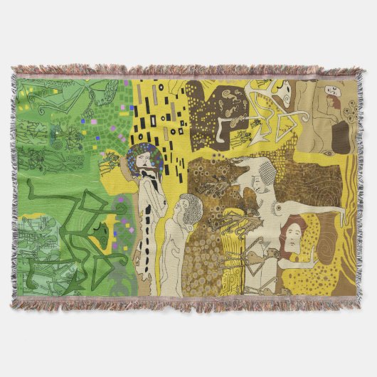 ブランケットファンキー踊りマンパターングリーン スローブランケット (正面)