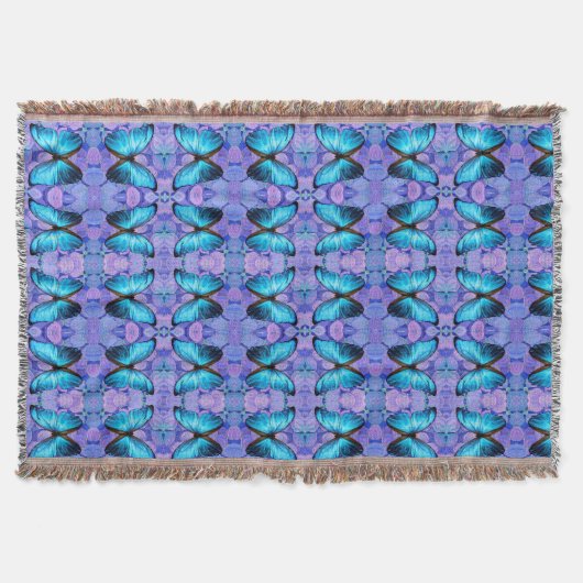 ブランケットブルーバタフライ&アジサイ スローブランケット (正面)