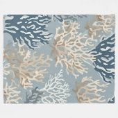 ブランケットブルーベージュコーラル航海のコースト フリースブランケット (正面(横))