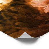 ブランケット花白黒動揺して抽象芸術 ポスター (角)