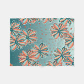 ブランケット、オレンジフラッズバイリサカシーナウ フリースブランケット (正面(横))