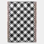 ブランケット、ブラック&ホワイト装飾デザイン スローブランケット (正面縦)