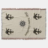 ブランケット – 船舶名(いかりとヘルム) (正面)