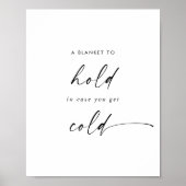 ブランケモダンットをスクリプトで結婚式の引き出物記号を保持 ポスター (正面)