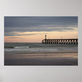 ブランケンベルジュサンセット，ベルギーコースト ポスター