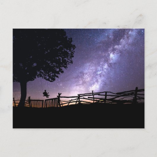 ブランコから宇宙を見る ポストカード (正面)