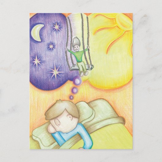 ブランコで夢を見る ポストカード (正面)
