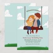 ブランコで楽しく招待状 招待状 (正面/裏面)