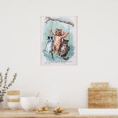 ブランコで遊ぶ猫たち ルイ・ウェイン ポスター (キッチン)