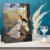 ブランコにモヒニが乗っている フォトプラーク (側面)