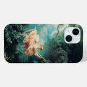ブランコに乗った若い女性が自然・グリーン・ピンク Case-Mate iPhoneケース (裏面 (横))