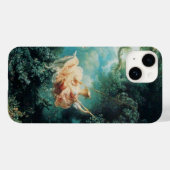ブランコに乗った若い女性が自然・グリーン・ピンク Case-Mate iPhoneケース (裏面 (横))