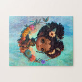 ブランコに乗った黒人女性 ジグソーパズル (横)