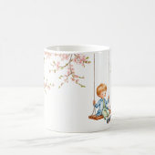 ブランコに乗る少年と桜 コーヒーマグカップ (中央)