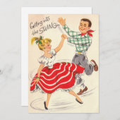 ブランコに入るビンテージのクリスマスカップル シーズンカード (正面/裏面)