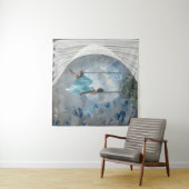 ブランコに青いドレスを着た女性 タペストリー (インサイチュ(横))