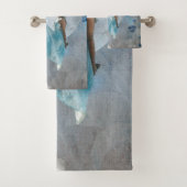 ブランコに青いドレスを着た女性 バスタオルセット (インサイチュ)