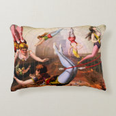 ブランコのサーカスの芸人の枕を飛ばすヴィンテージ アクセントクッション (正面)