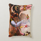 ブランコのサーカスの芸人の枕を飛ばすヴィンテージ アクセントクッション (裏面(縦))