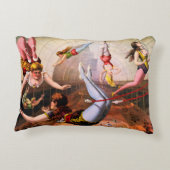 ブランコのサーカスの芸人の枕を飛ばすヴィンテージ アクセントクッション (裏面)