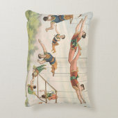 ブランコのサーカスの芸人の枕を飛ばすヴィンテージ アクセントクッション (裏面(縦))