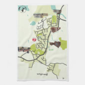 ブランサム地図お茶タオル キッチンタオル (縦)