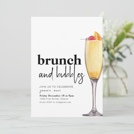 ブランシュとバブルパーティーの招待状テンプレート 招待状 (スタンド正面)