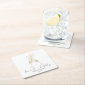 ブランシュとバブルリー シャンパントースト ブライズシャワー スクエアペーパーコースター (インサイチュ)