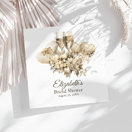 ブランシュとバブルリー チャンピーンフラワーズ ブライダルシャワー スタンダードカクテルナプキン