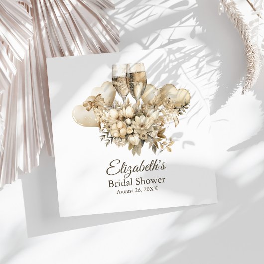 ブランシュとバブルリー チャンピーンフラワーズ ブライダルシャワー スタンダードカクテルナプキン