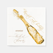 ブランシュとバブル ブライズシャワー ワインボトル スタンダードカクテルナプキン (正面)