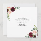 ブランシュとバブル ブライダルシャワー 感謝カード (裏面)