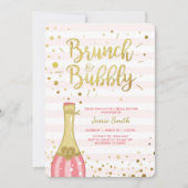 ♥ ブランシュ＆バブルリーのウェディングシャワーの招待状 ピンク ゴールド 招待状 (正面)
