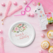 ブランシュ＆バブルリー  ブライダルシャワープレート - ピンクテキスト ペーパープレート (パーティー)