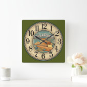 ブランジェリーパン スクエア壁時計 (ホーム)