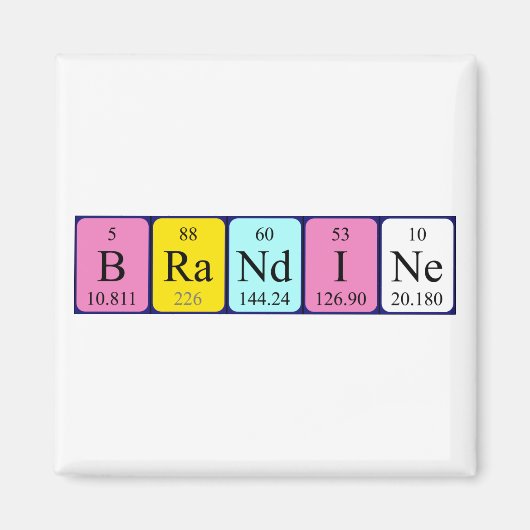 ブランジン周期表名磁石 マグネット (正面)