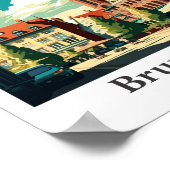 ブランズウィックドイツヴィンテージトラベルポートレート ポスター (角)